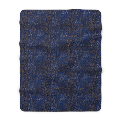 Sapphire Gilded Garden Fleece Blanket