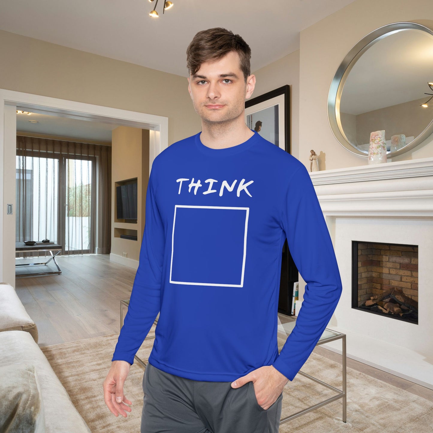 Think (Outside The Box) Adult Long Sleeve Tee