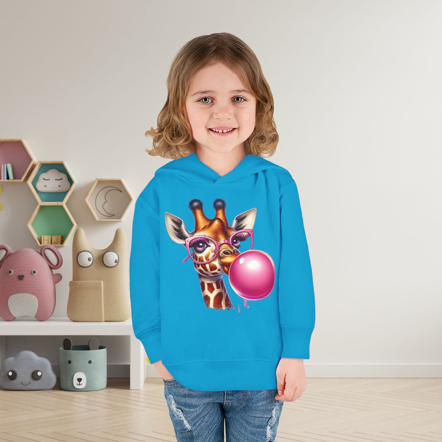 Girraffe Blowing Bubble Toddler Hoodie
