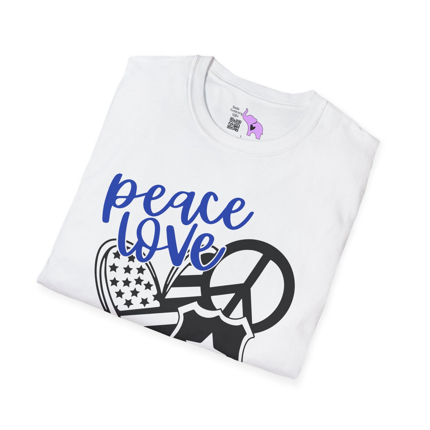 Peace Love Back The Blue Adult T-shirt