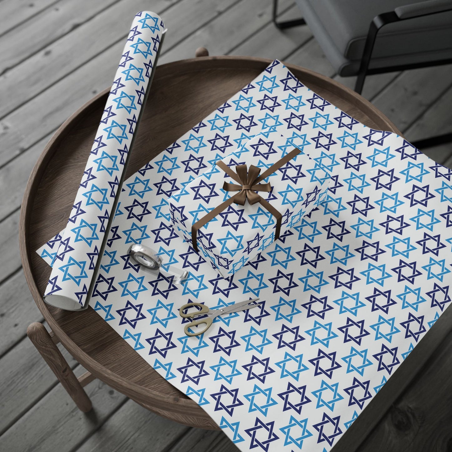 Star of David 2 Hanukkah Wrapping Paper