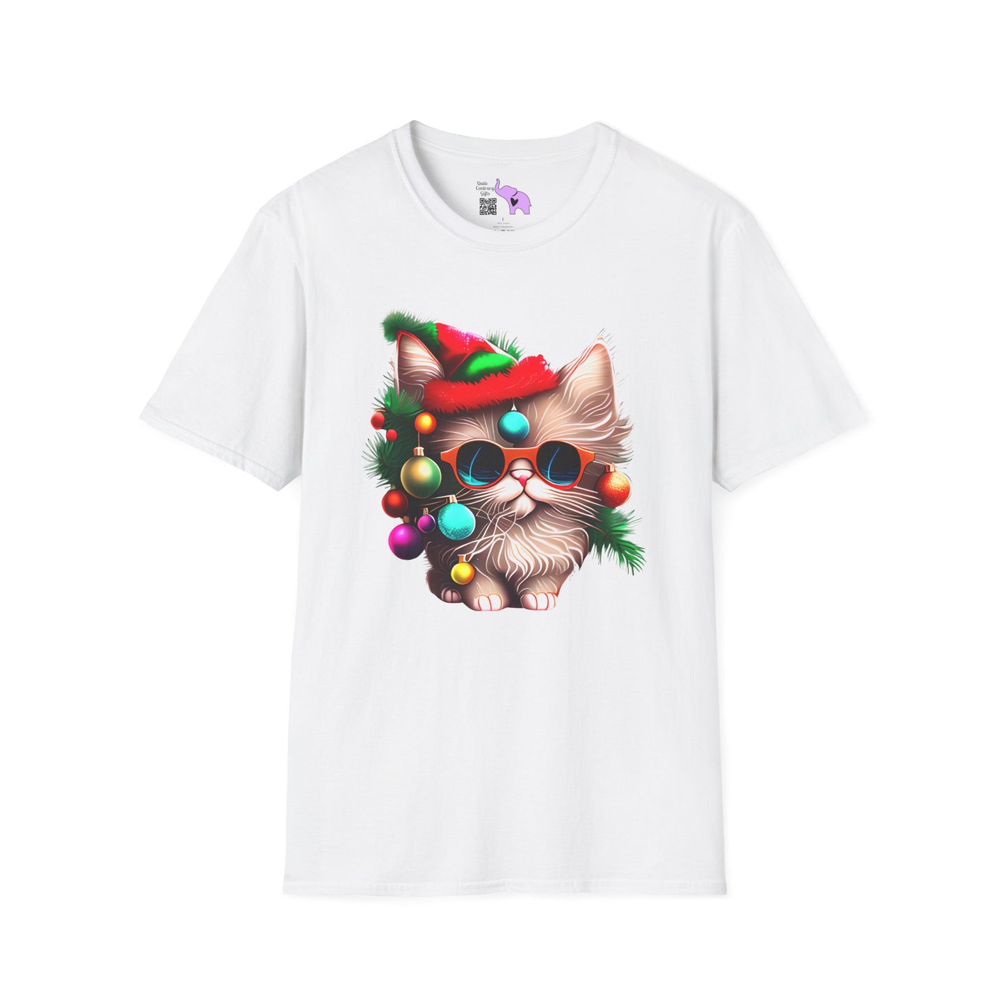Christmas Tree Kitten Adult T-shirt