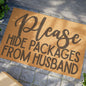 Please Hide Packages From Husband Coconut Fiber Doormat