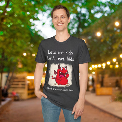 Lets Eat Kids Good Grammar Saves Lives Adult T-shirt
