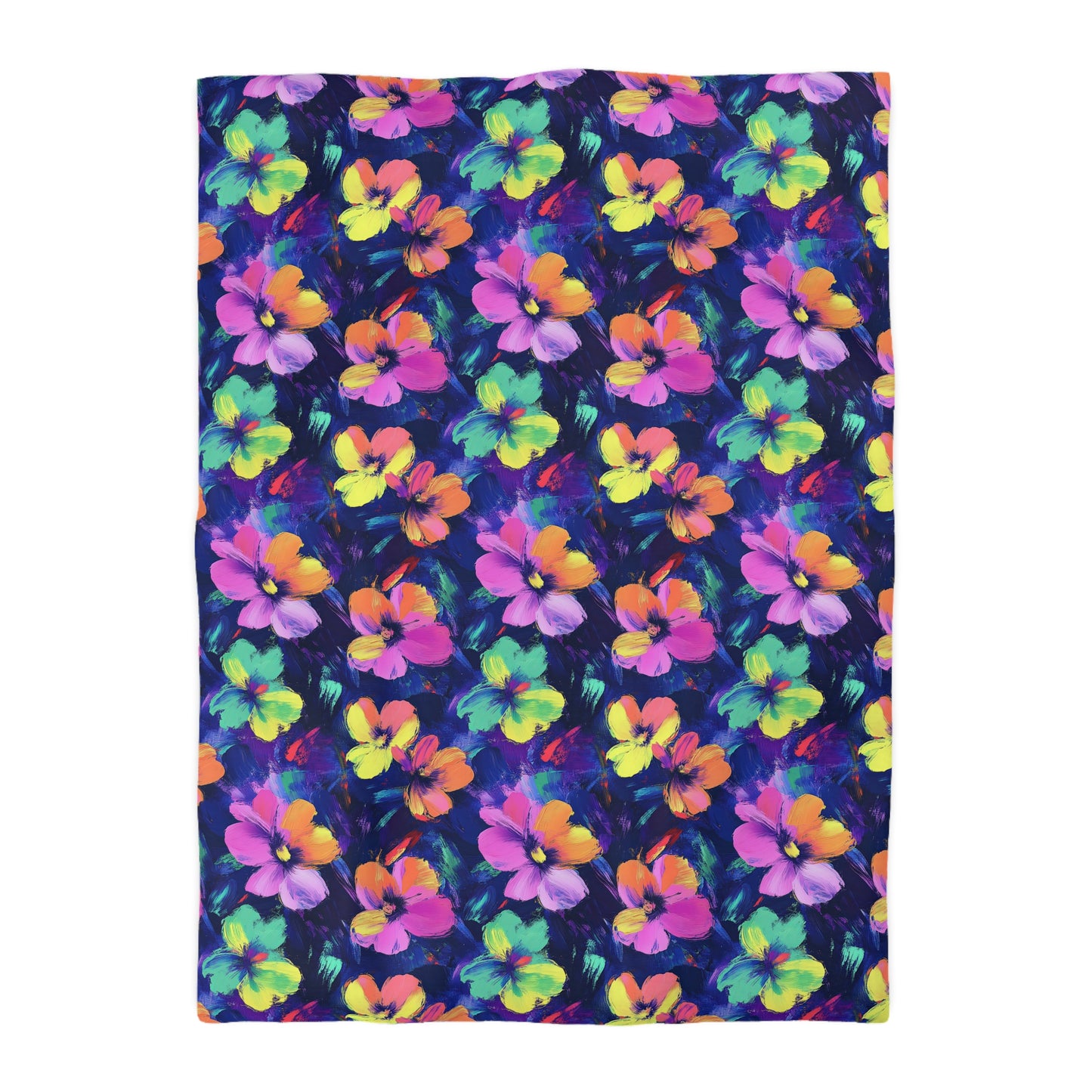 Watercolor Flowers Microfiber Duvet Cover