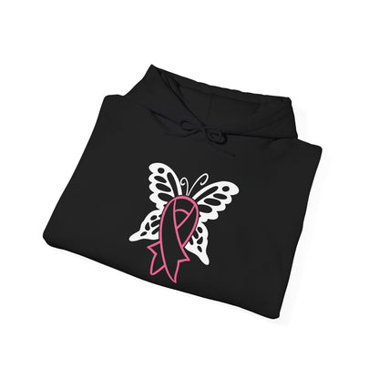 Butterfly Pink Support Ribbon Adult Heavy Blend™ Hoodie