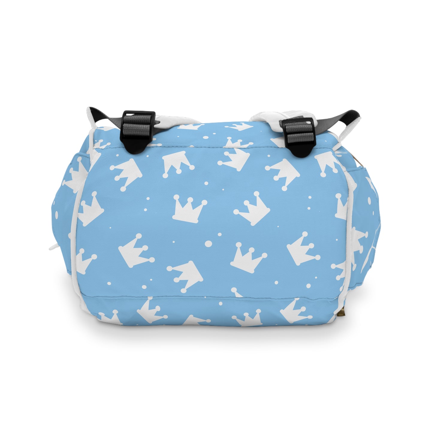 Personalized Prince Diaper Backpack – Baby Blue Crown Baby Bag (Custom Name/Text)