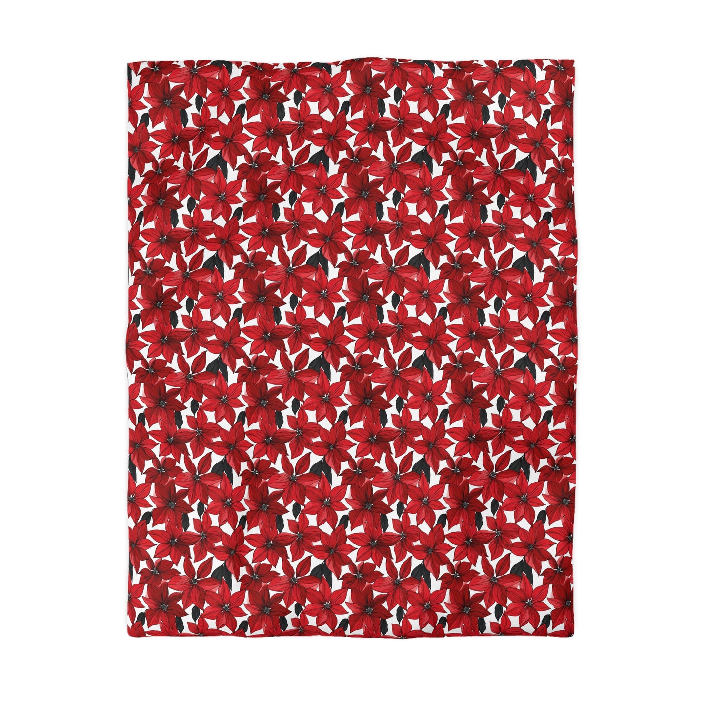 Inked Poinsettias Microfiber Duvet Cover