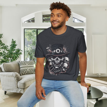 Creepy Skulls w/Top Hat Adult T-shirt