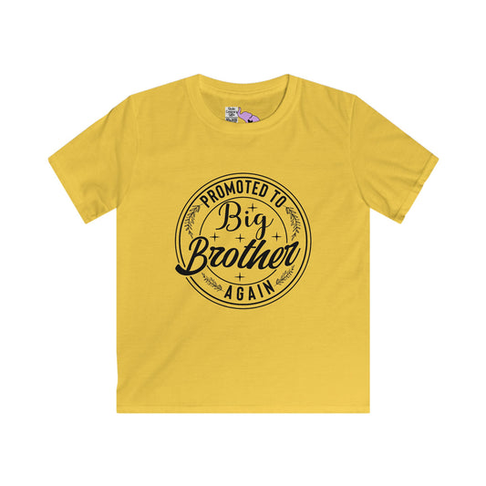 Promoted To Big Brother Again (Circle) Youth Softstyle Tee