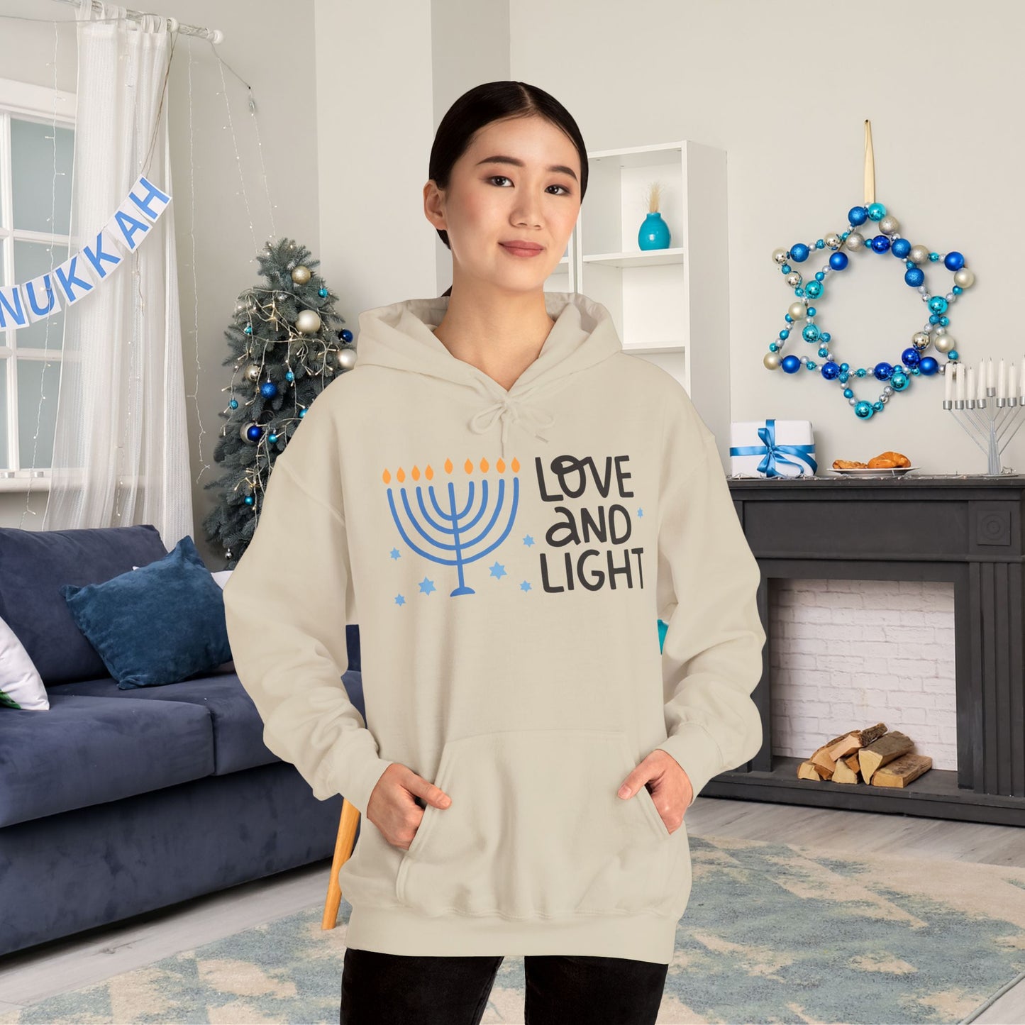 Hanukkah Love & Light Heavy Blend™ Hooded Sweatshirt