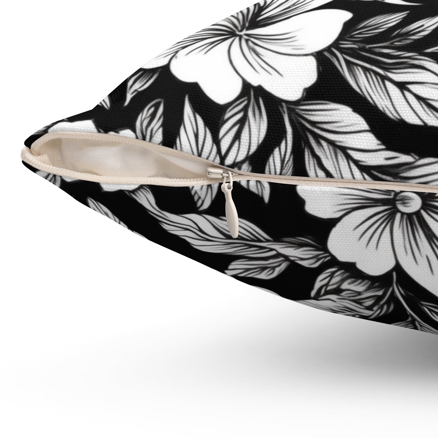 Monochrome Paradise Bloom Throw Pillow