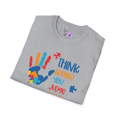 Think Before You Judge Autism Awarness Adult T-shirt