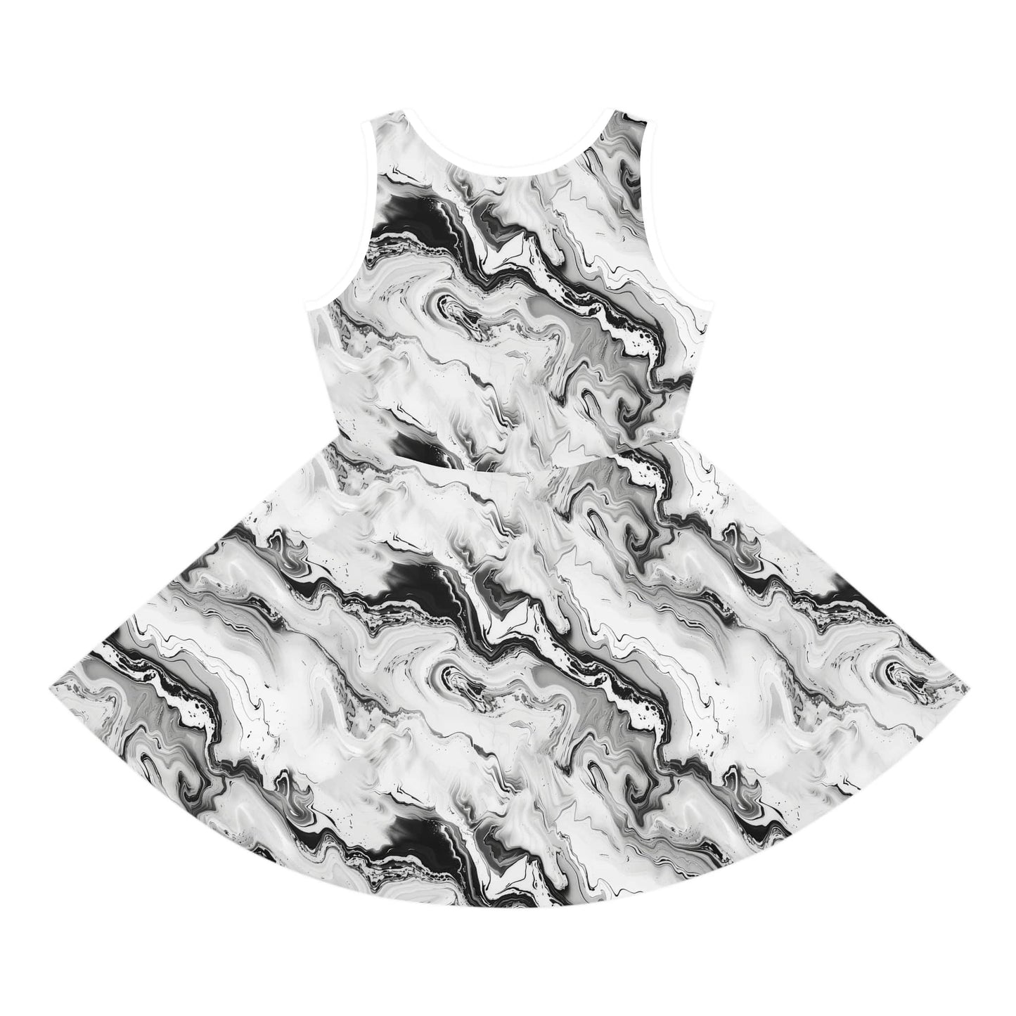 Frost Veil Marble Girls' Sleeveless Sundress