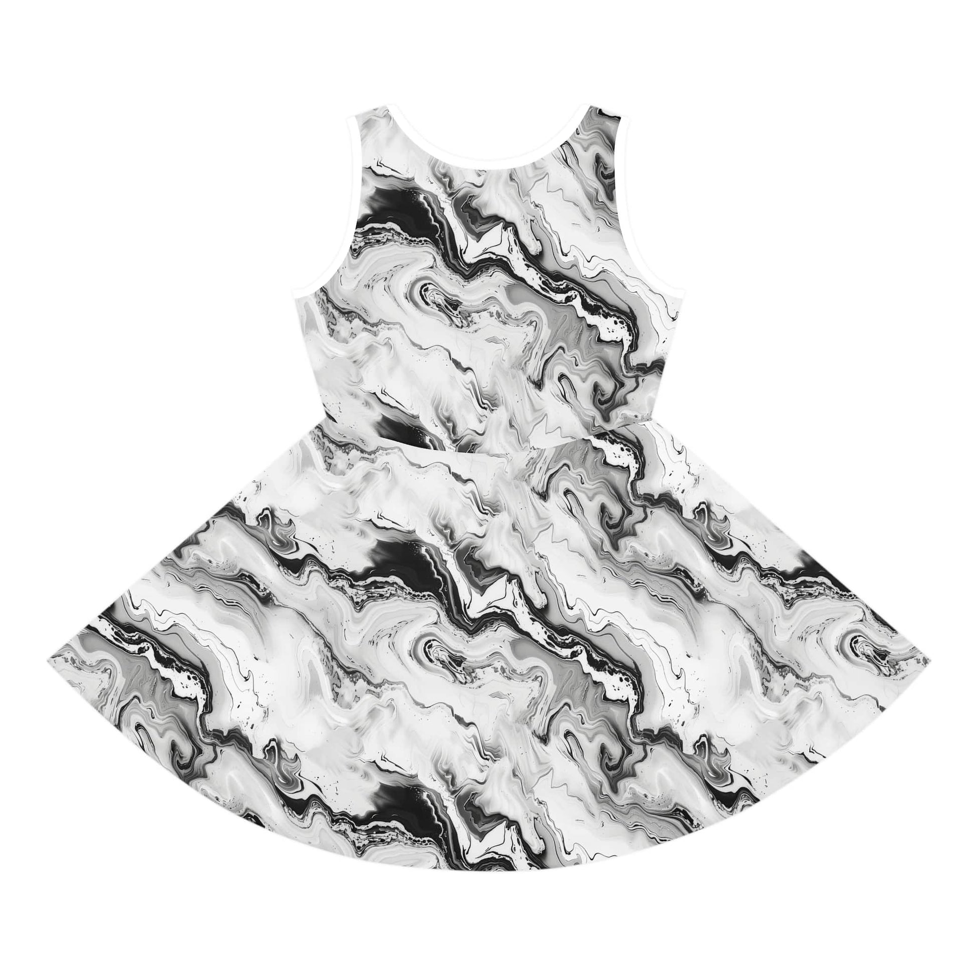Frost Veil Marble Girls' Sleeveless Sundress
