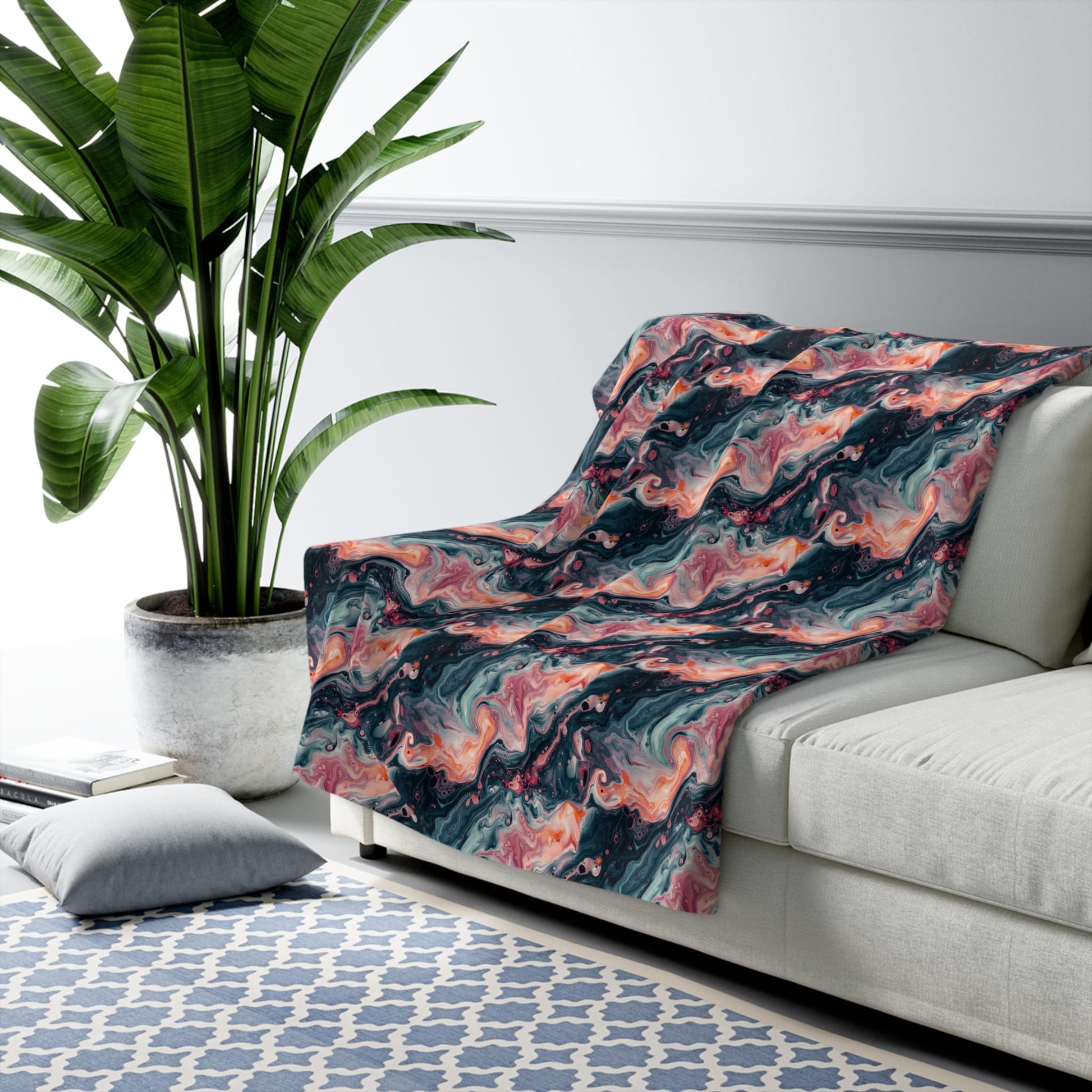 Pink Venom Marble Fleece Blanket