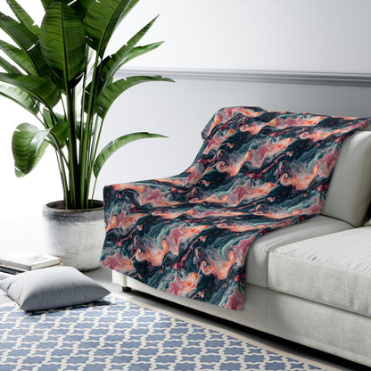 Pink Venom Marble Fleece Blanket