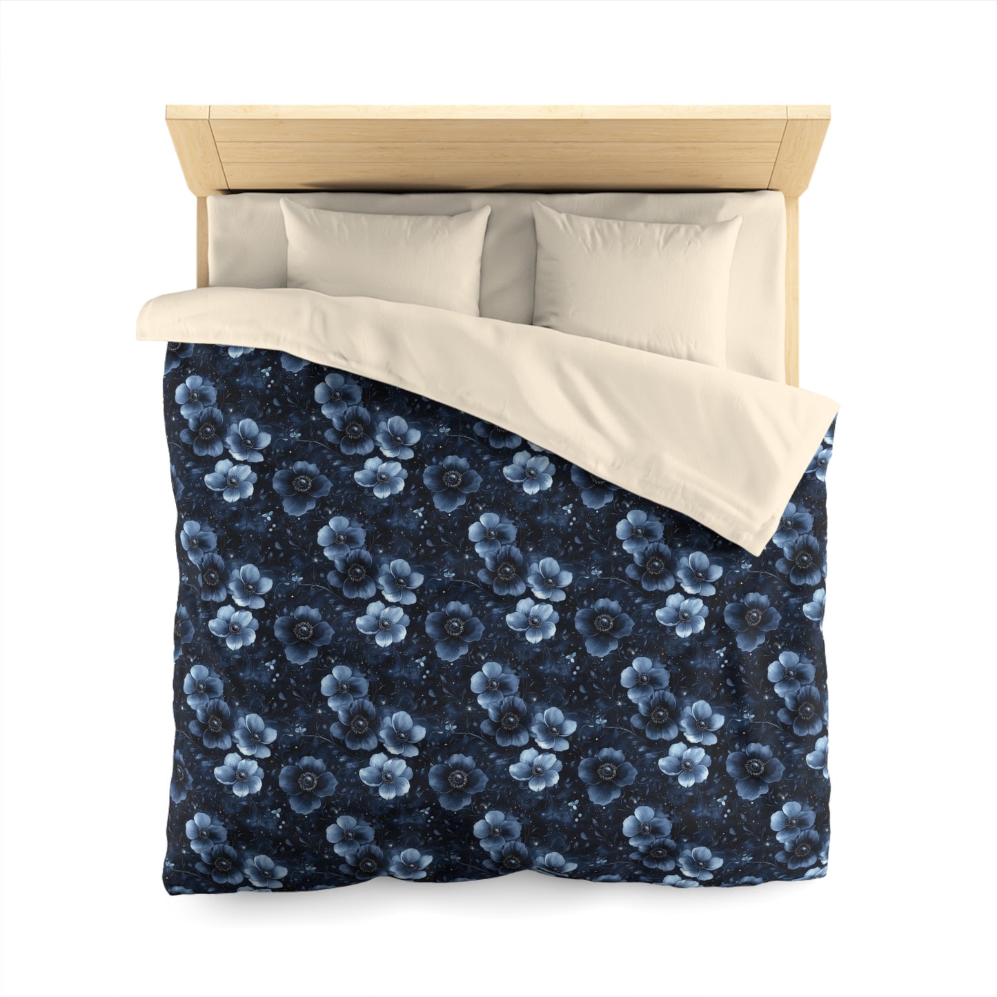 MIdnight Blossoms Microfiber Duvet Cover