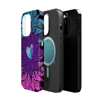 Colorful Mandala w/Heart MagSafe® Compatible Tough Case for iPhone