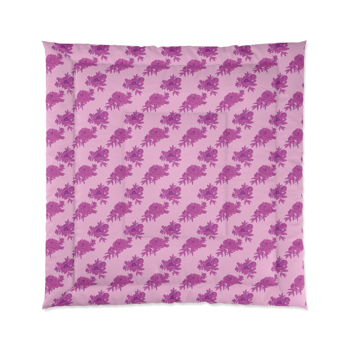 Bubblegum Bloom Peonies Comforter