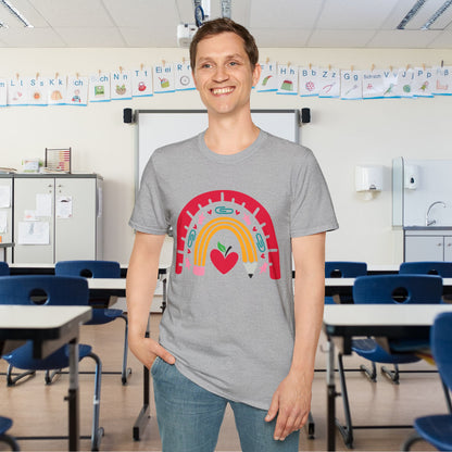 Rainbow Teacher Adult T-shirt