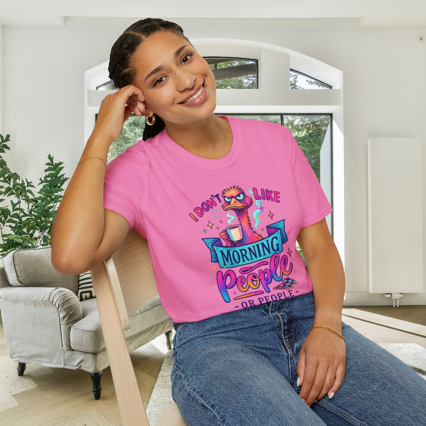 I Don't Like Morning People or People Adult T-shirt