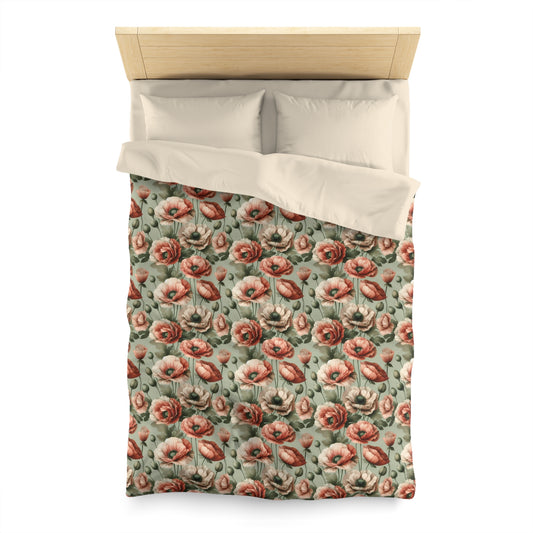 Blushing Poppy Microfiber Duvet Cover