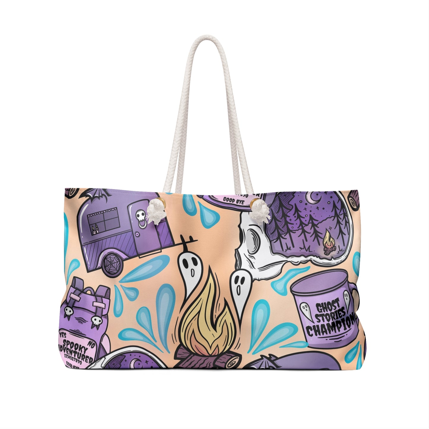 Spooky Camping (Peach/Purple) Weekender Bag