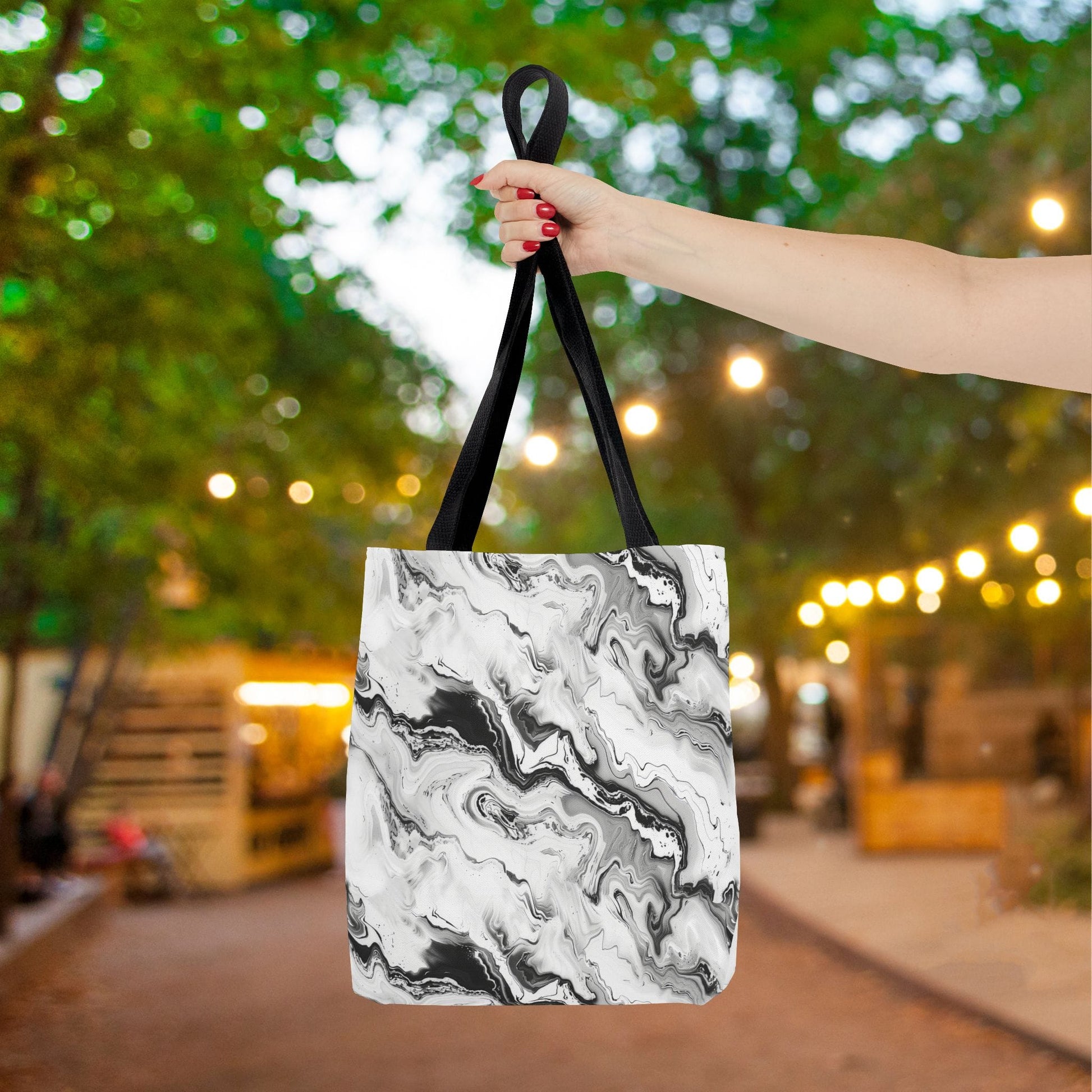 Frost Veil Marble Canvas Tote Bag