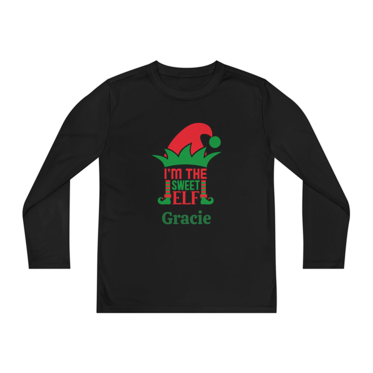 I'm The Sweet Elf Personalized Youth Long Sleeve Tee