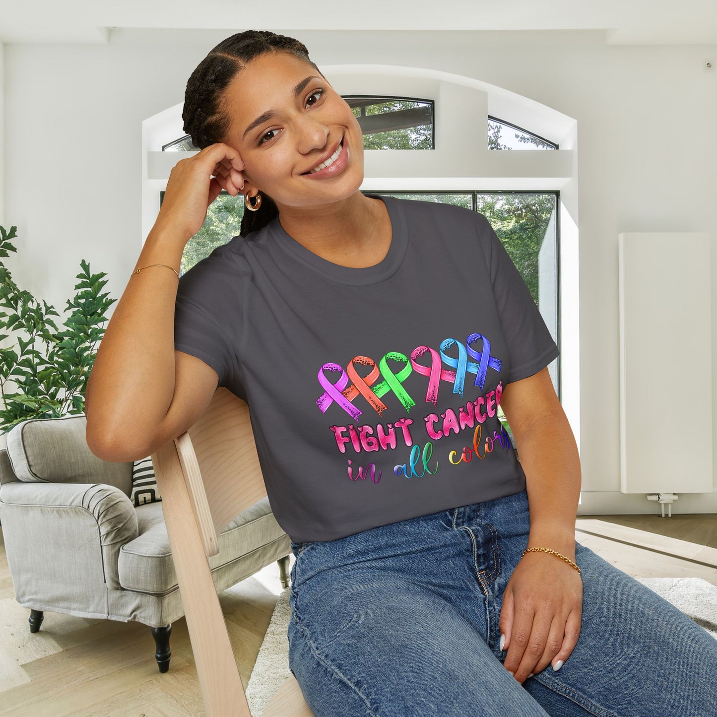 Fight Cancer in All Colors 9 Adult T-shirt