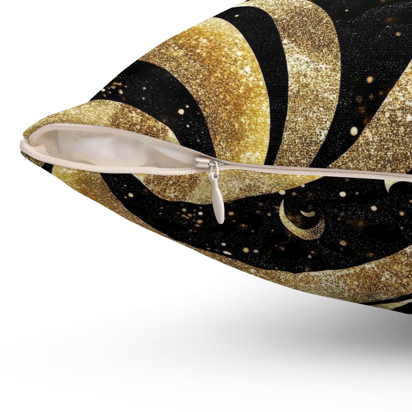 Black & Gold Luxe Swirl Throw Pillow