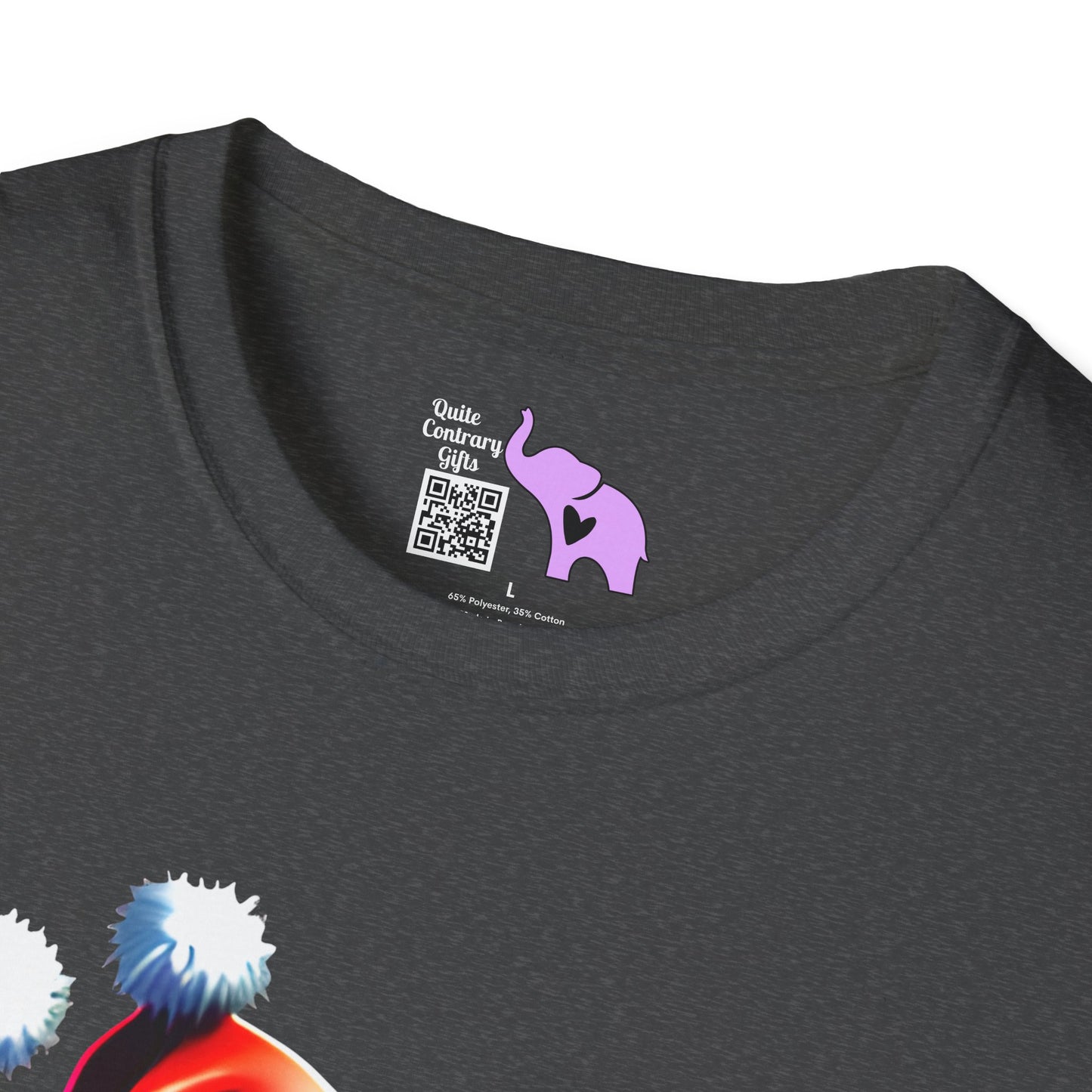 Christmas Kitten w/Gift Adult T-shirt