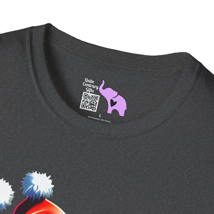 Christmas Kitten w/Gift Adult T-shirt