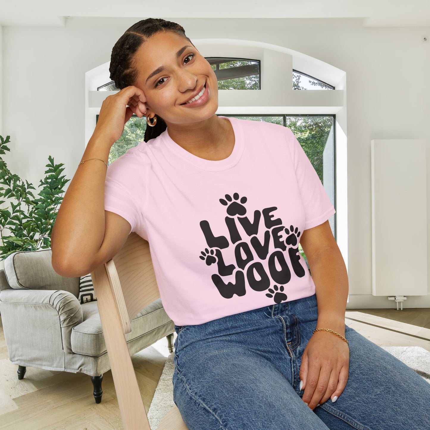 Live Love Woof Adult Tshirt