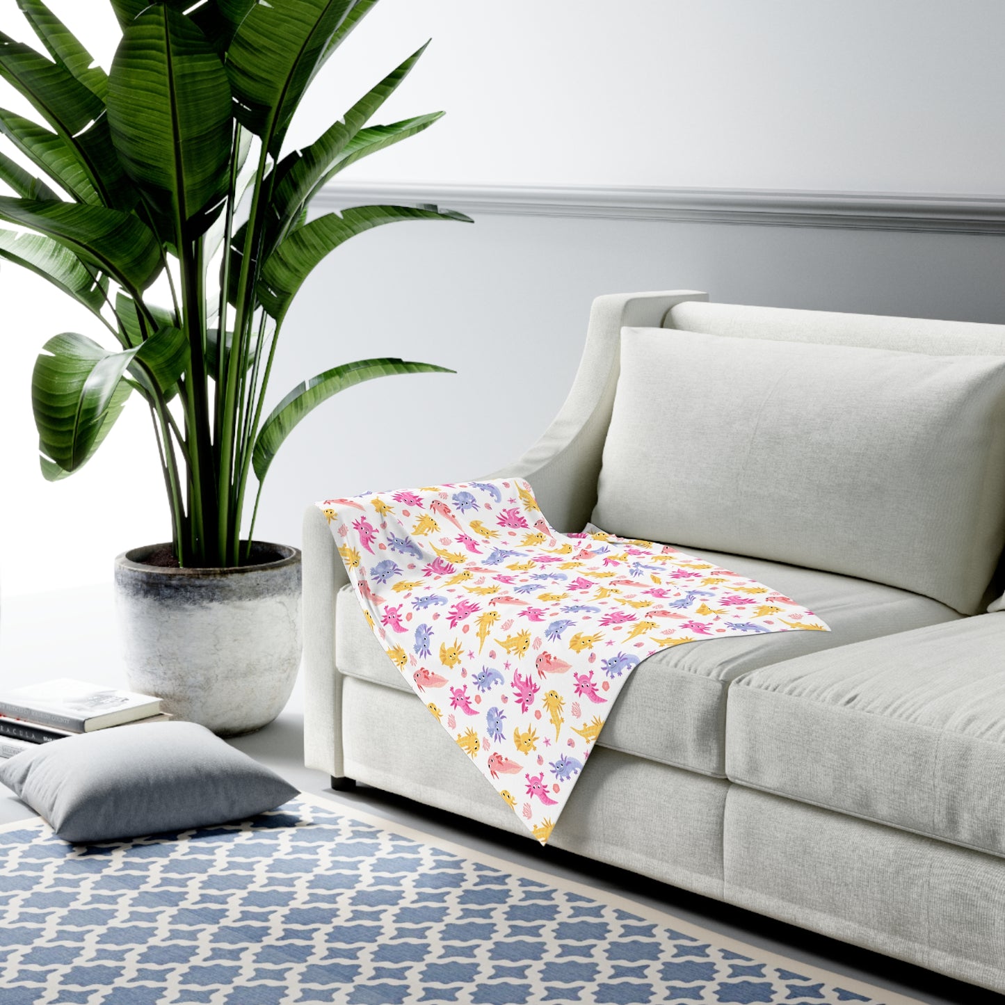 Axolotl Whimsy Baby Swaddle Blanket