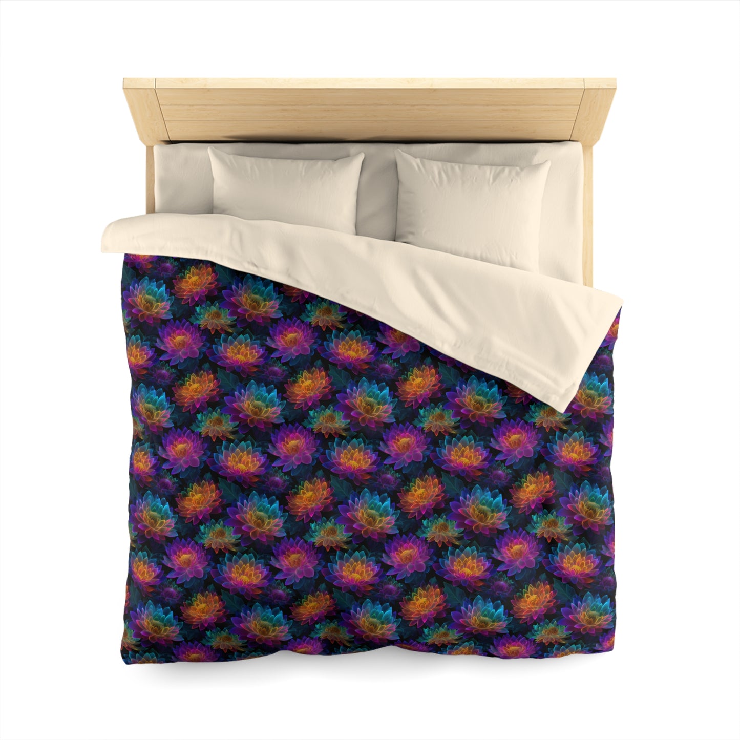 Luminous Lotus Microfiber Duvet Cover
