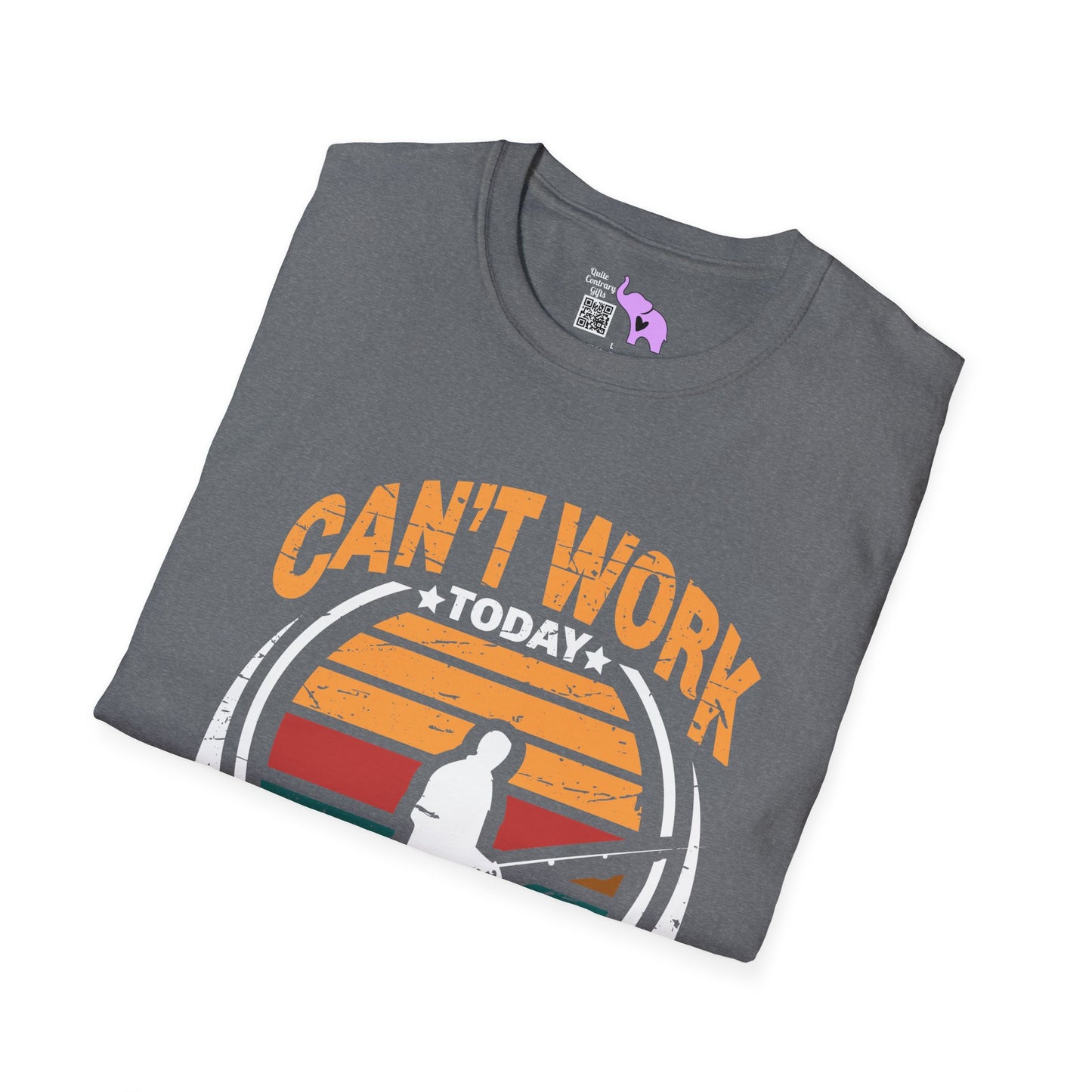 Can't Work Today My Arm Is In A Cast (Fishing) Adult T-shirt