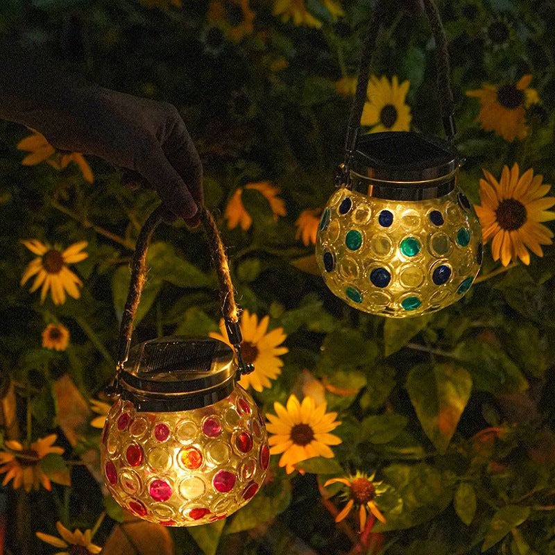 Solar Decorative Wavey Color Jar LED Garden Light