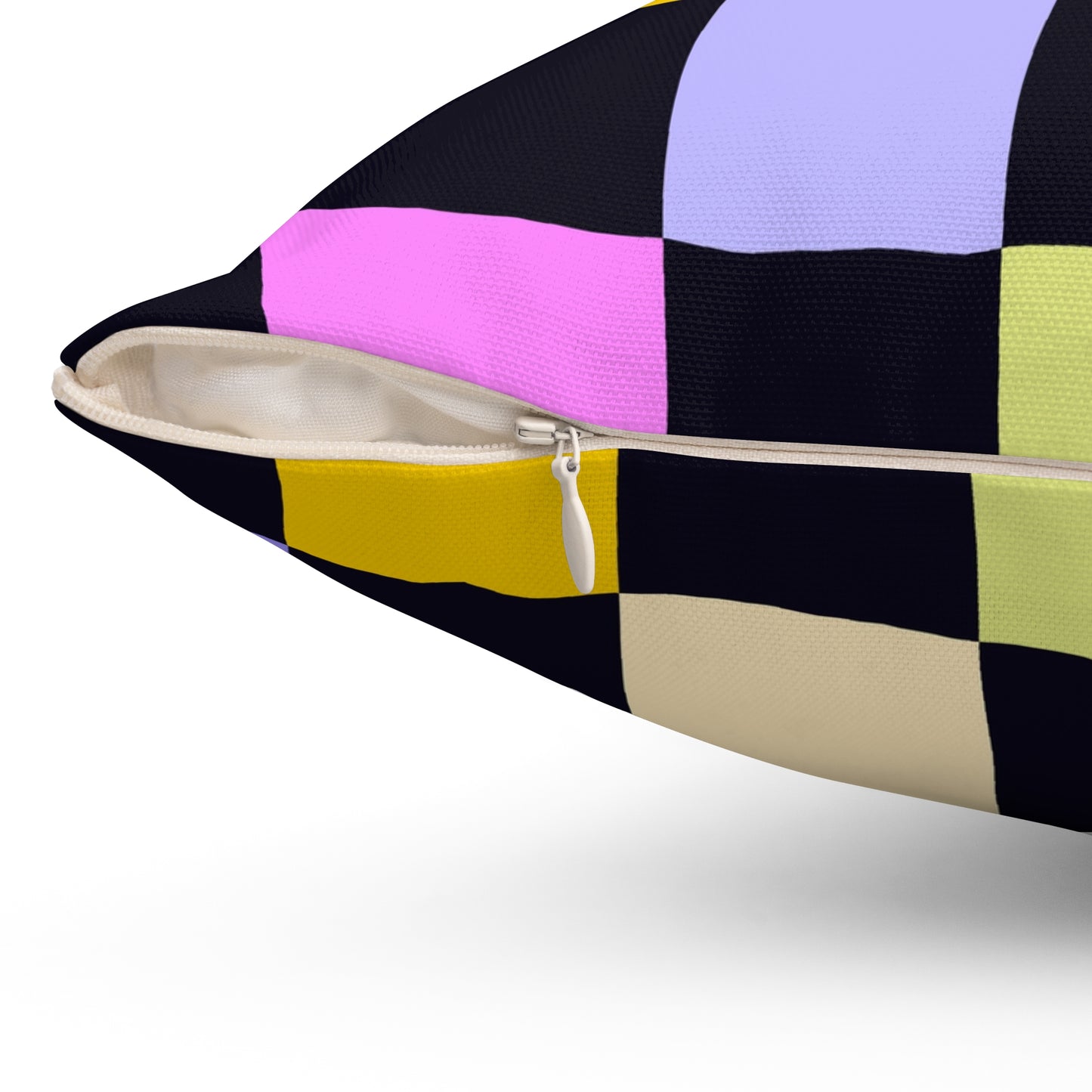 Joyful Checkerboard Throw Pillow
