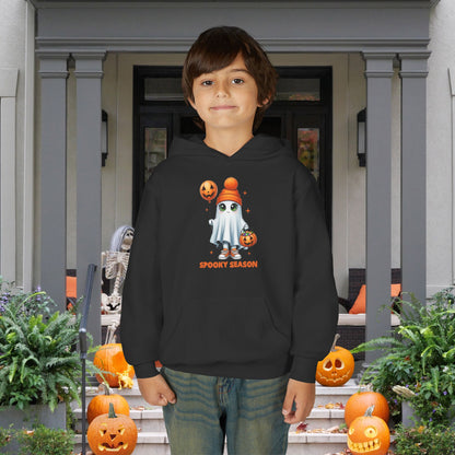Spooky Season Ghost Trick-or-Treater Youth Heavy Blend Hoodie