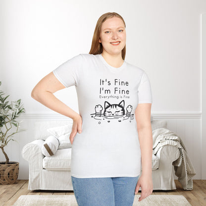 It's Fine I'm Fine Everything's Fine (Cat) Adult T-shirt