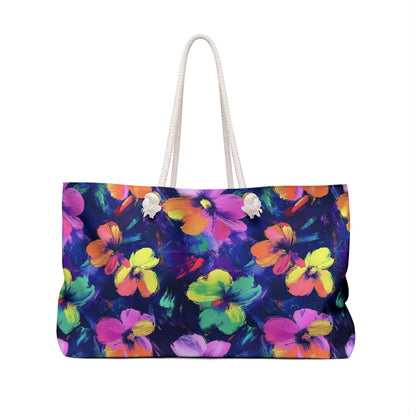 Watercolor Flowers Weekender Bag