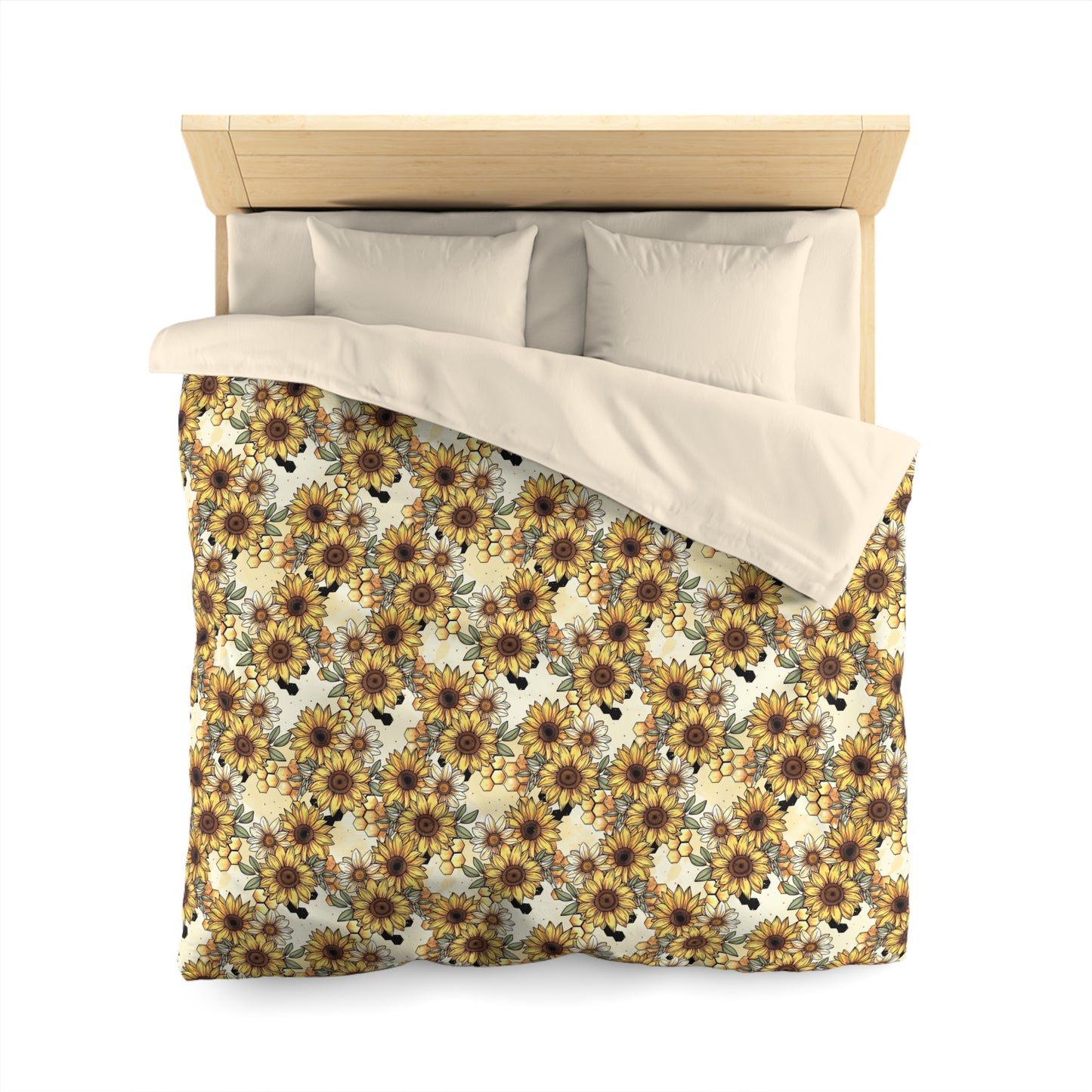 Honeycombs & Sunflowers Microfiber Duvet Cover