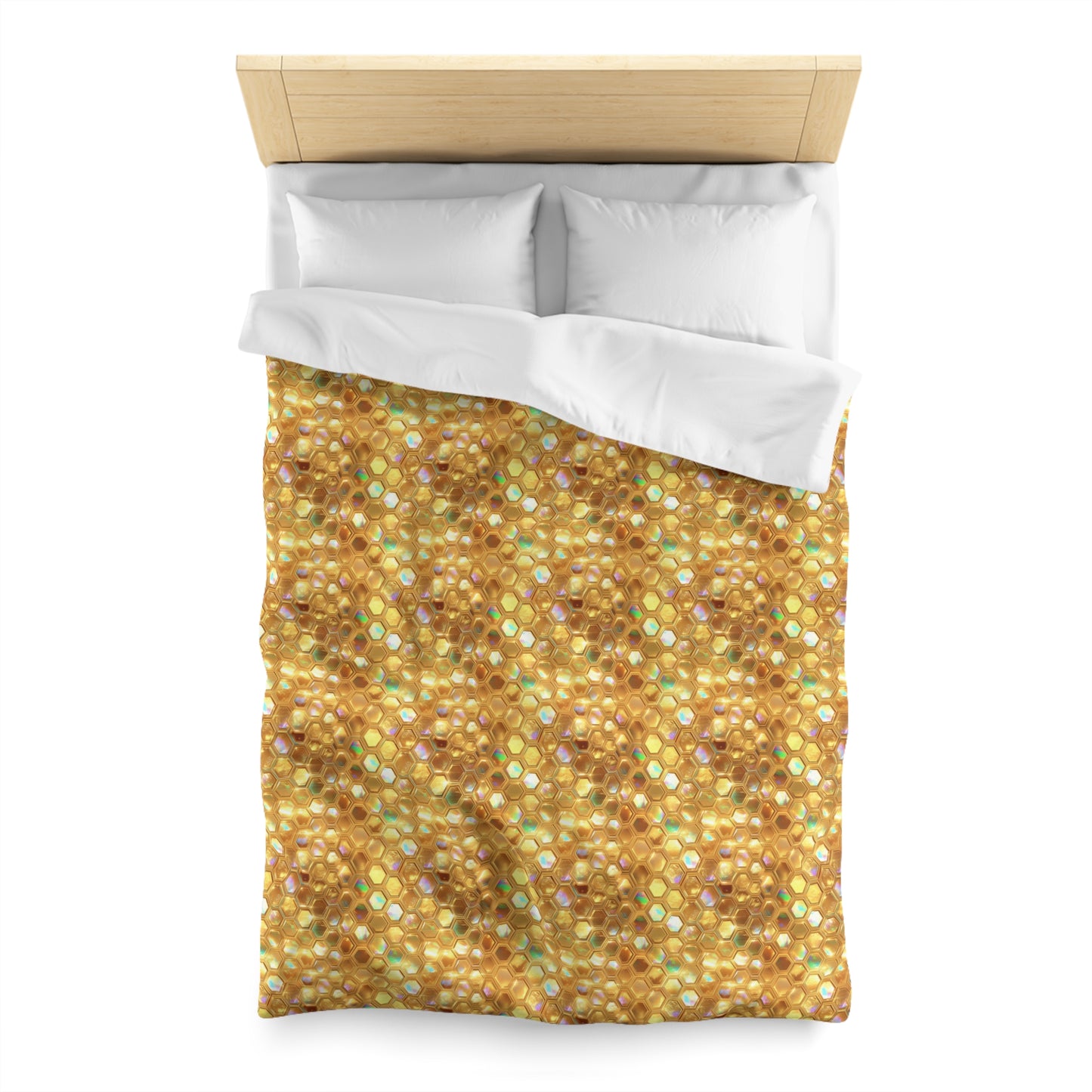 Golden Prism Grid Microfiber Duvet Cover