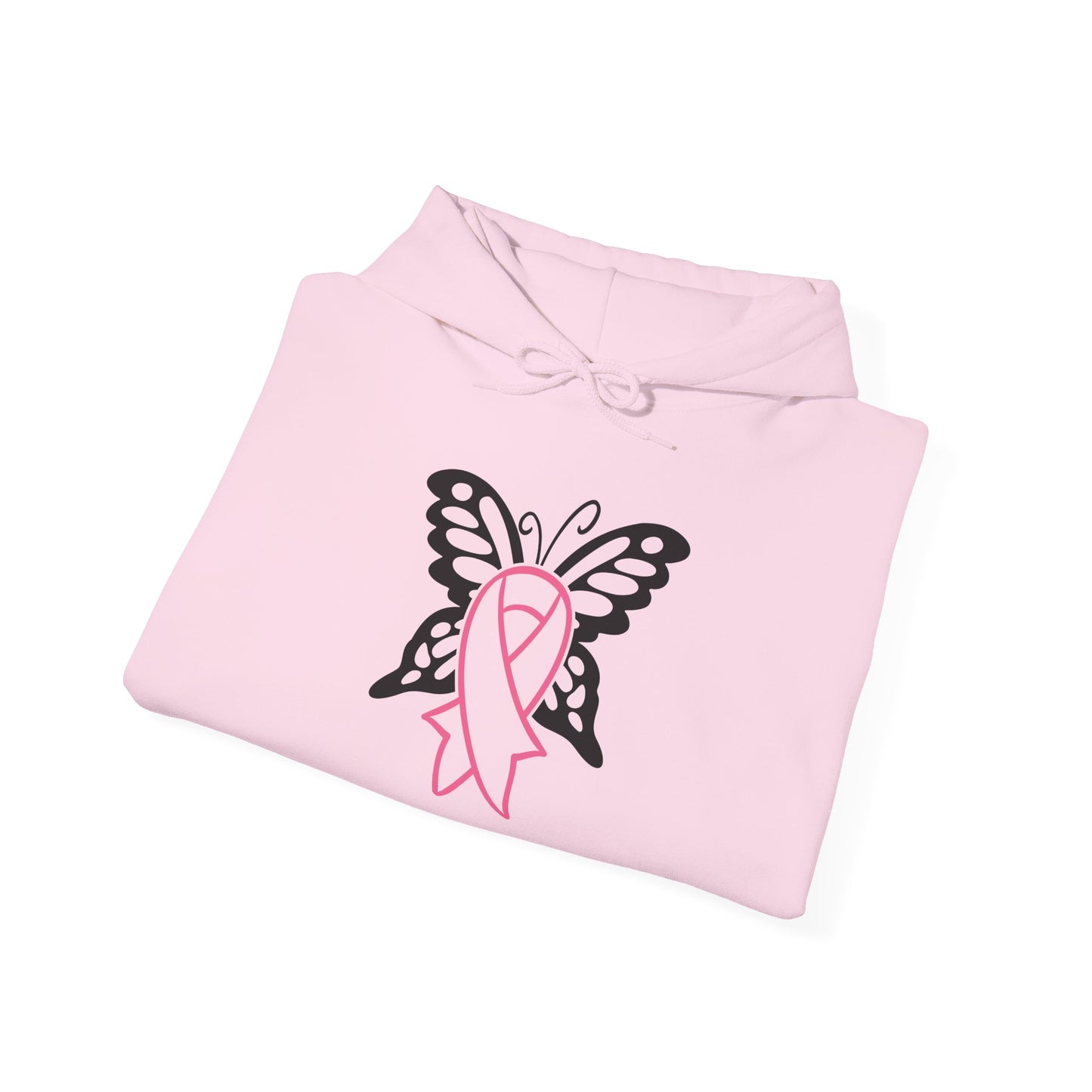 Butterfly Pink Support Ribbon Adult Heavy Blend™ Hoodie