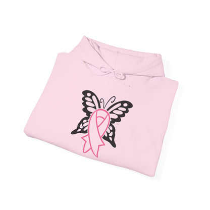 Butterfly Pink Support Ribbon Adult Heavy Blend™ Hoodie