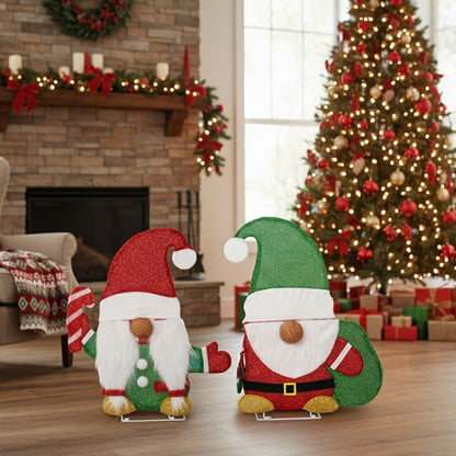 Festive Gnome Glow Christmas Lights Display