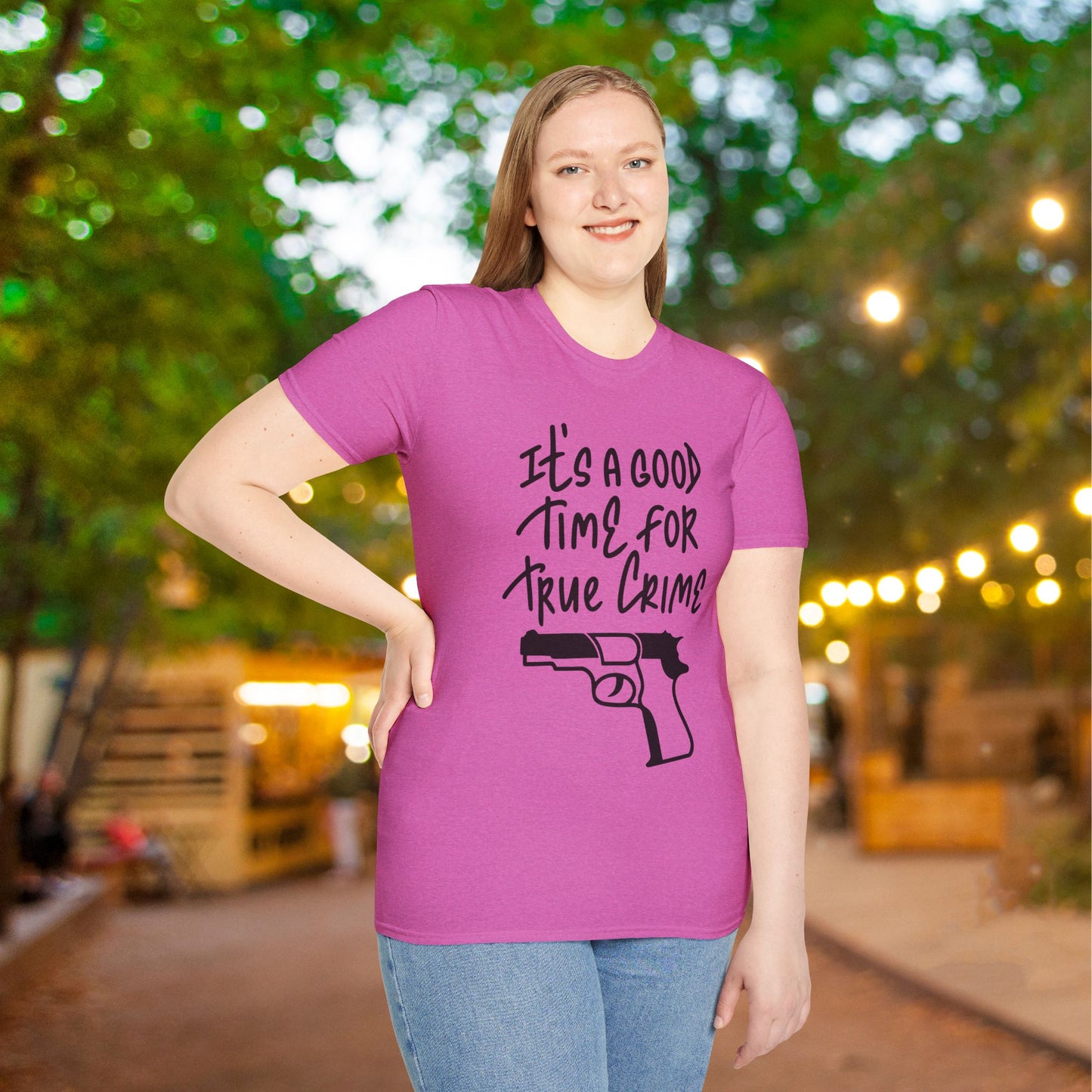 It's A Good Time For True Crime (Gun) Adult T-shirt