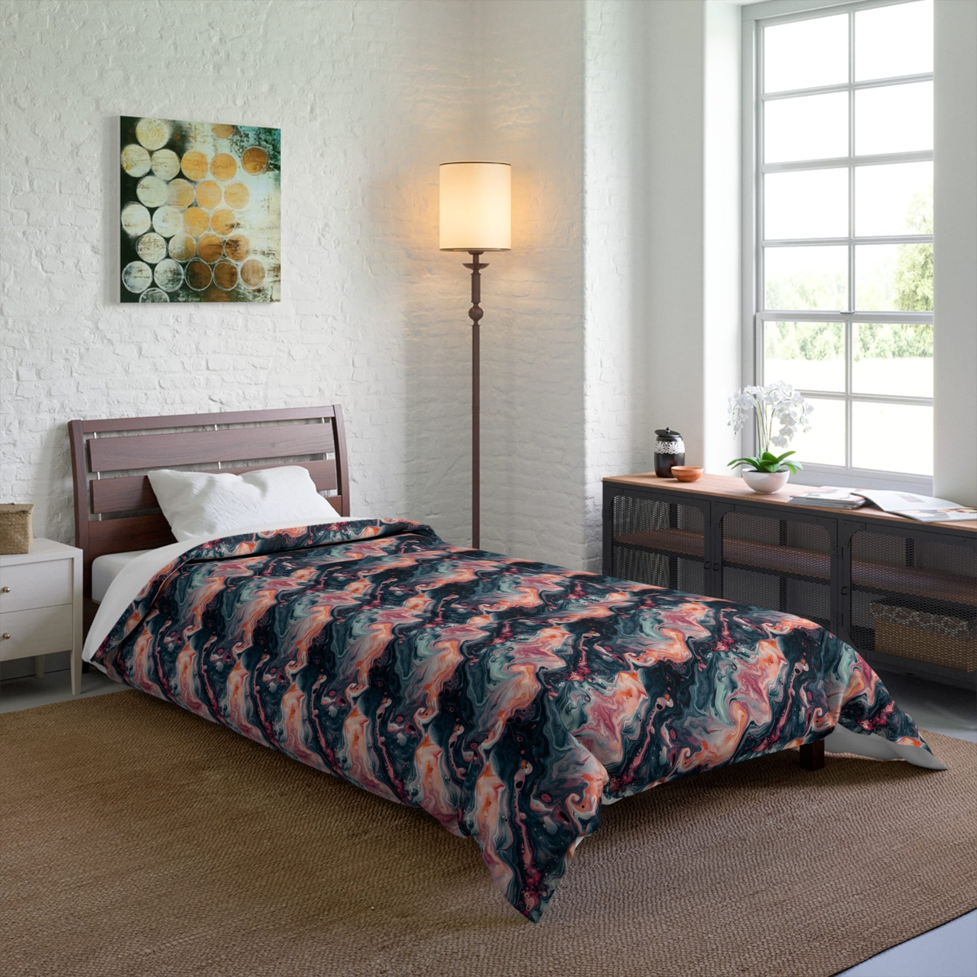 Pink Venom Marble Comforter